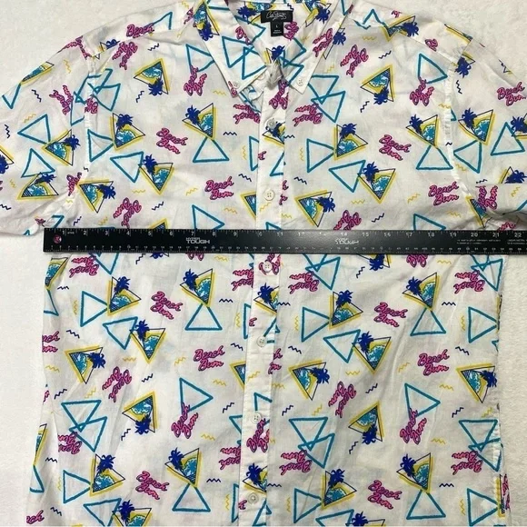 City Streets Beach Bum Button Down Shirt Size Large 80s Retro - Picture 8 of 10